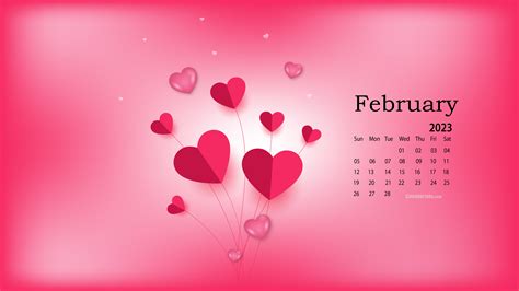 Feb 2023 Calendar Desktop Wallpaper